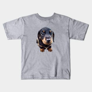 Mini Dachshund Black and Tan Puppy Dog Kids T-Shirt